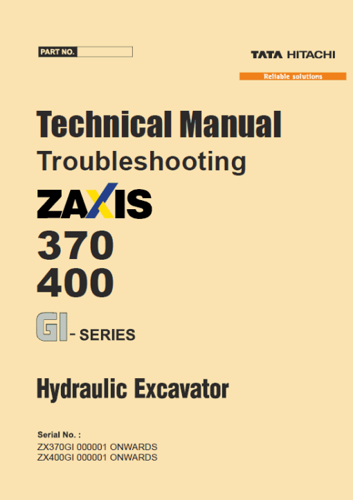 Hitachi Zx Gi Zx Gi Excavator Service Repair Manual Owl Manual