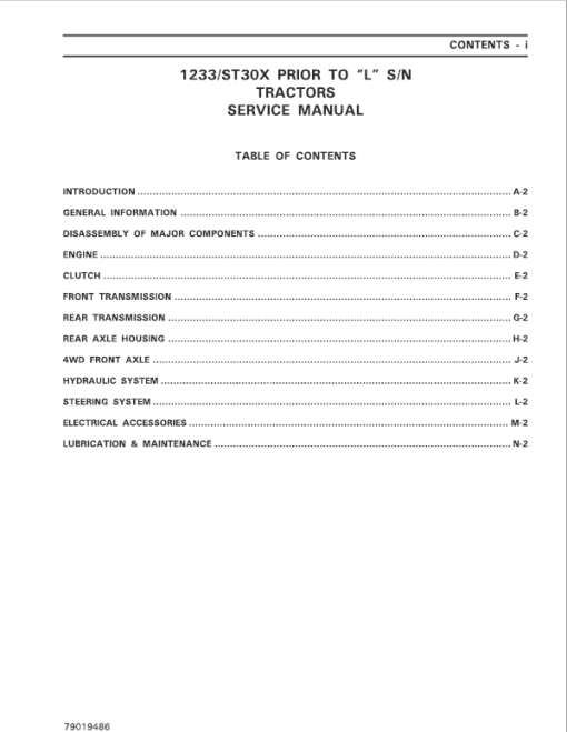 MF 1233 repair manual