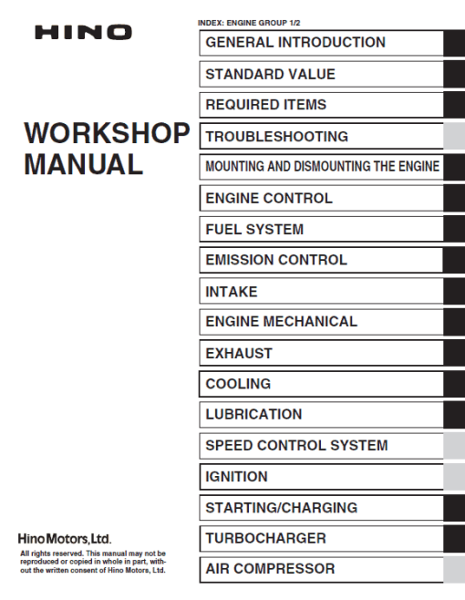 Hino Truck 2018 COE HEV Service Manual