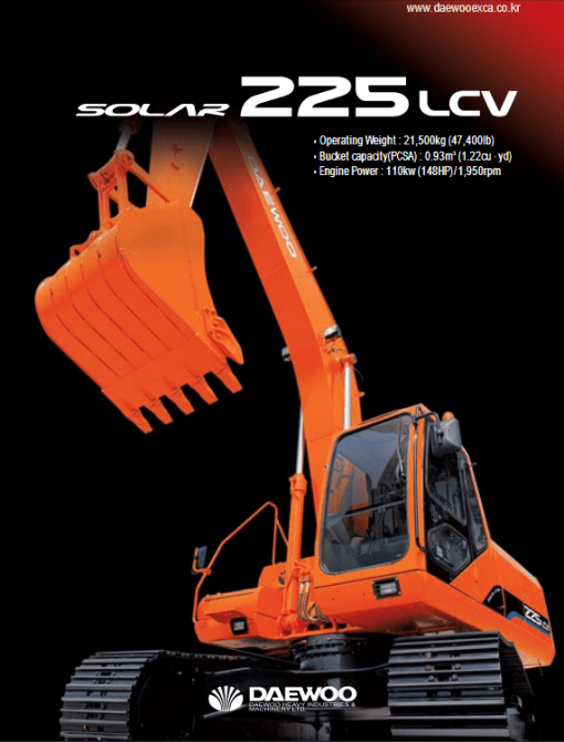 Doosan Daewoo Solar S225LC-V Excavator Service Manual