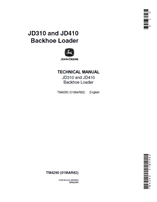 John Deere 410 Backhoe Loader Technical Manual (TM1037 and TM4290) - Image 2