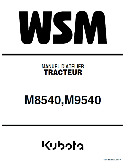 Kubota M8540, M9540 Tractor Workshop Service Manual - Image 2