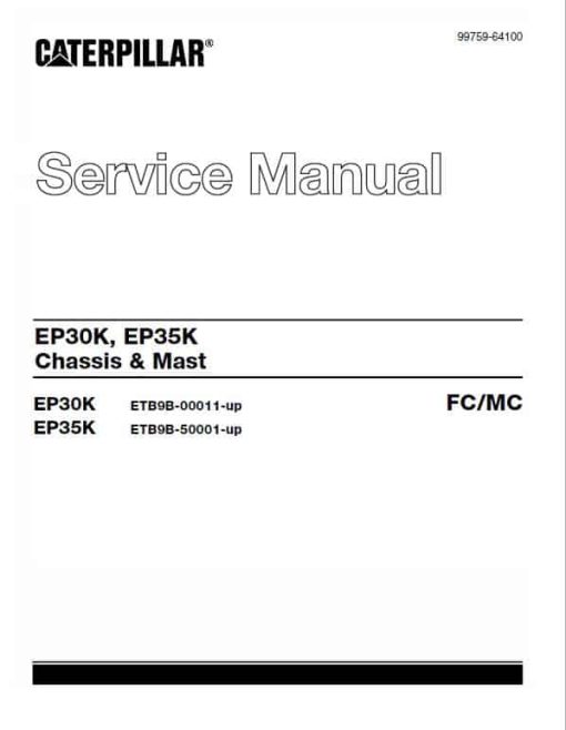 CAT EP20K, EP25K, EP30K, EP35K Forklift Lift Truck Service Manual - Image 2