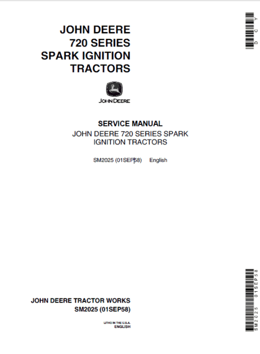 John Deere 70, 720, 730 (70 Series) Tractors Technical Manual