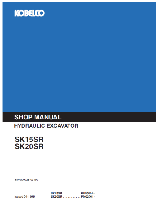 Kobelco SK15SR and SK20SR Excavator Service Manual - Image 2