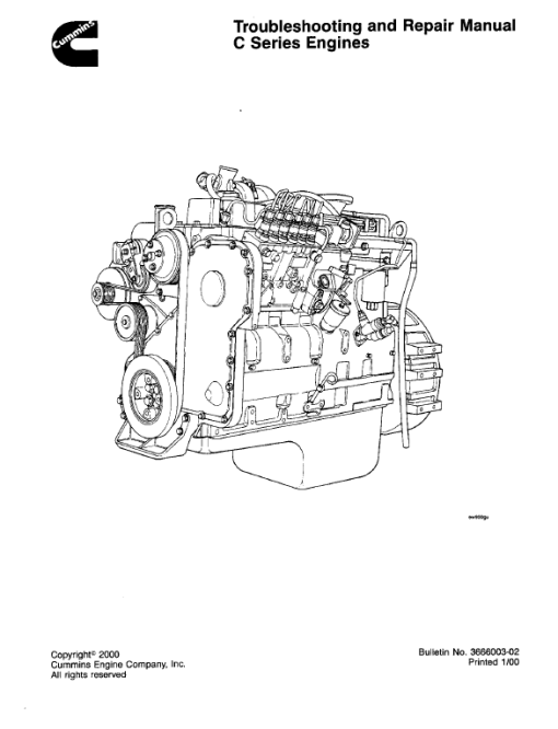 Cummins Series C Engine Workshop Service Manual - Image 2