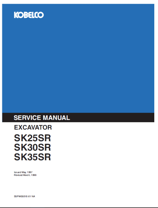 Kobelco SK25SR, SK30SR and SK35SR Excavator Service Manual