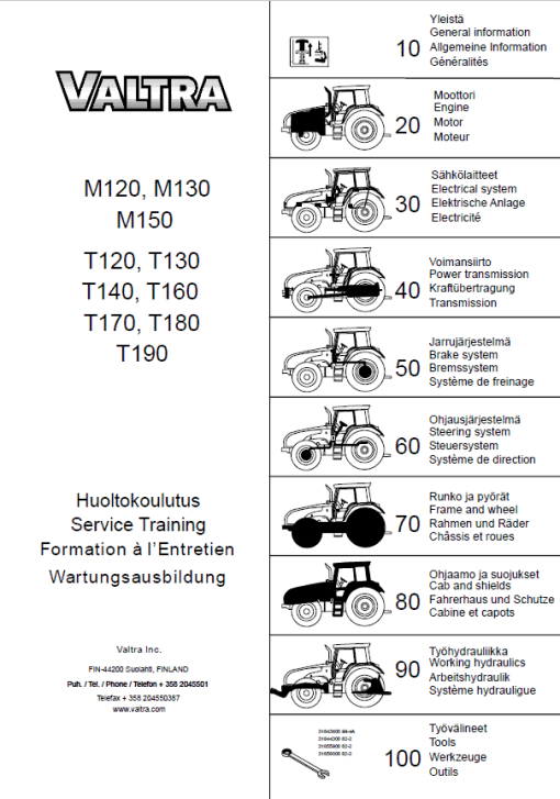 Valtra T120, T130, T140, T160, T170, T180, T190 Tractors Service Repair Manual - Image 2