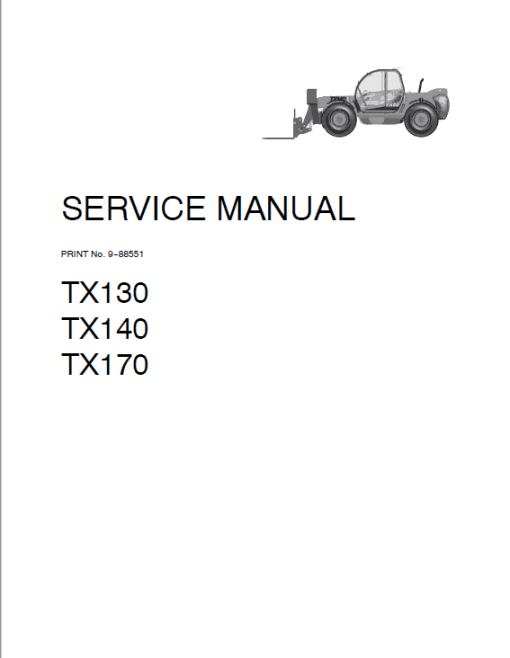 Case TX130, TX140 and TX170 Telescopic Handler Service Manual - Image 5