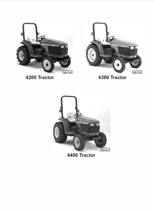 John Deere 4200, 4300, 4400 Compact Utility Tractors Technical Manual