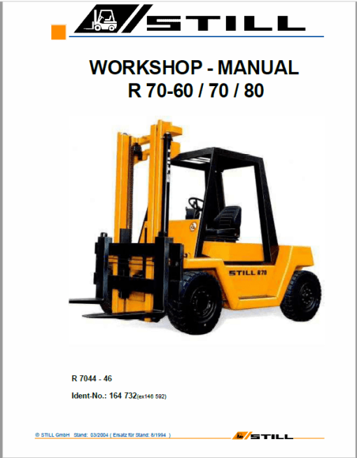 Still Electric Fork Truck R70: R70-60, R70-70, R70-80 Repair Circuit Workshop Operating Manual - Image 5