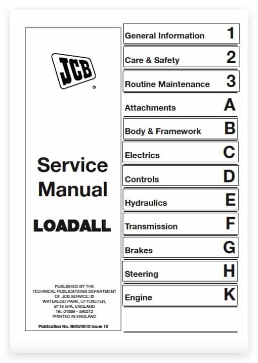 JCB 520-55, 526-55 RS and AWS Loadall Service Manual