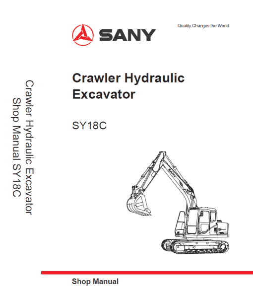 Sany SY18C Hydraulic Excavator Repair Service Manual