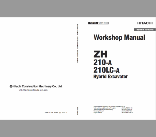 Hitachi ZH210-A and ZH210LC-A Excavator Service Repair Manual