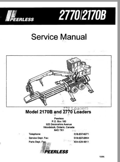 Peerless 2170B, 2770 Loader Service Repair Manual (CB1066-CE1313, 961314 and Up)