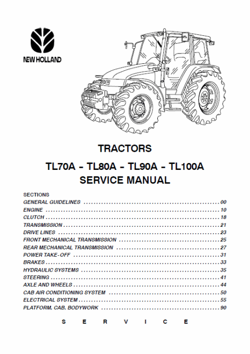 New Holland TL70A, TL80A, TL90A, TL100A Tractor Service Manual