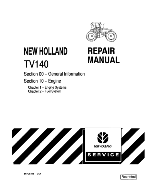 New Holland TV140 Tractor Service Manual