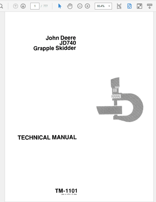 John Deere 740 Skidder Repair Technical Manual (TM1059 and TM1101) - Image 2