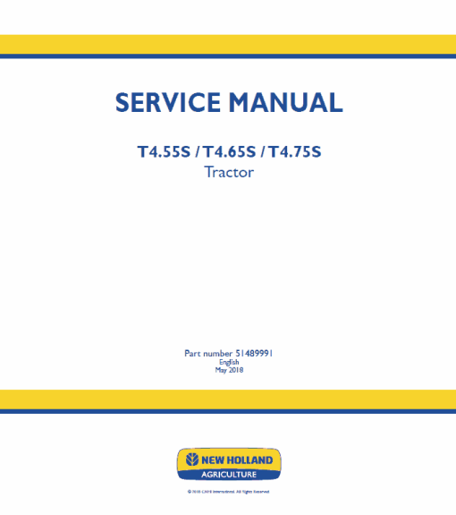 New Holland T4.55S, T4.65S, T4.75S Tractor Service Manual