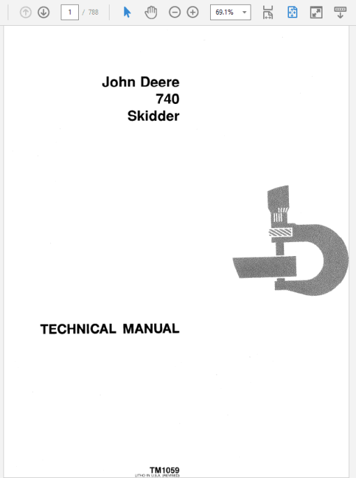 John Deere 740 Skidder Repair Technical Manual (TM1059 and TM1101)