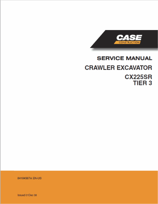 Case CX225SR Excavator Service Manual - Image 2