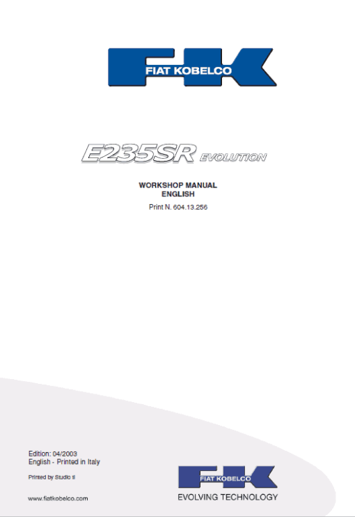 Kobelco E235SR Evo Excavator Service Manual