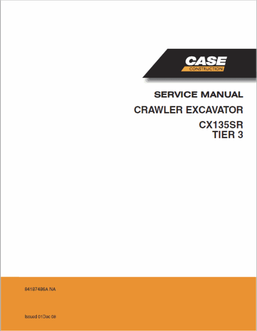 Case CX135SR Excavator Service Manual - Image 2