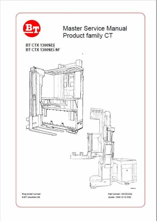 BT CTX 1300SEi, CTX 1300SEi-SF Forklift Truck Service Manual