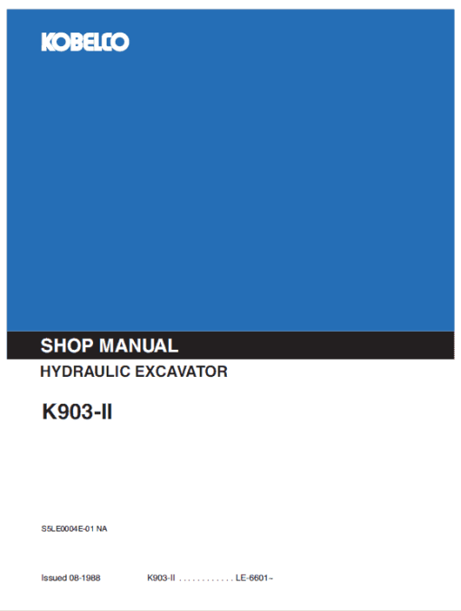 Kobelco K903-II Excavator Service Manual