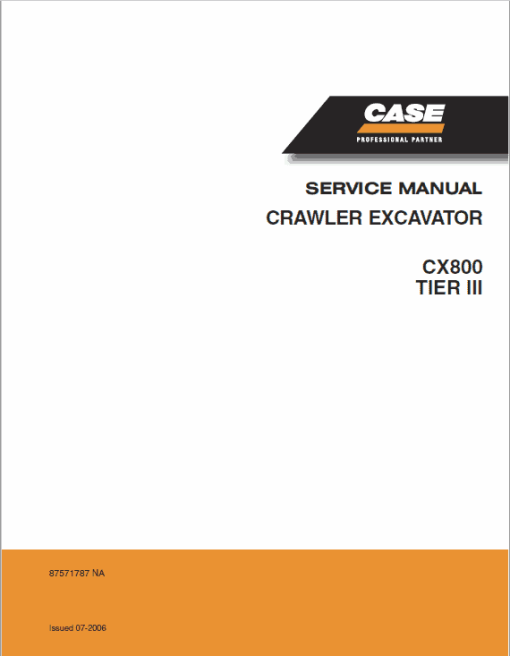 Case CX800 Excavator Service Manual - Image 2