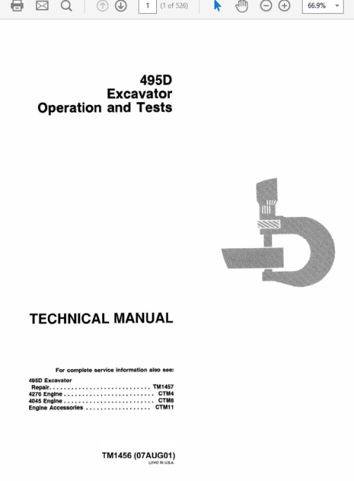 John Deere 495D Excavator Repair Technical Manual - Image 2