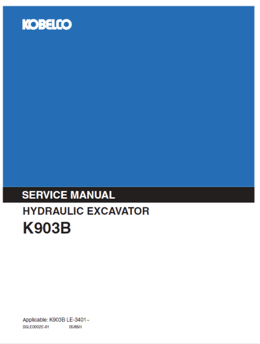 Kobelco K903B Excavator Service Manual