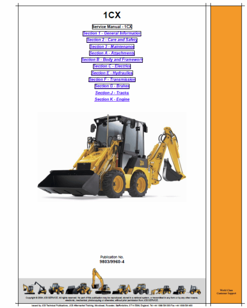 JCB 1CX Backhoe Loader Service Manual