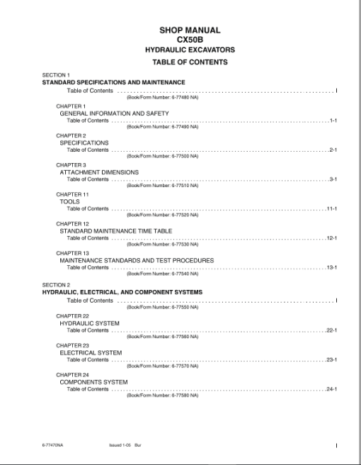 Case CX40B and CX50B Excavator Service Manual - Image 2