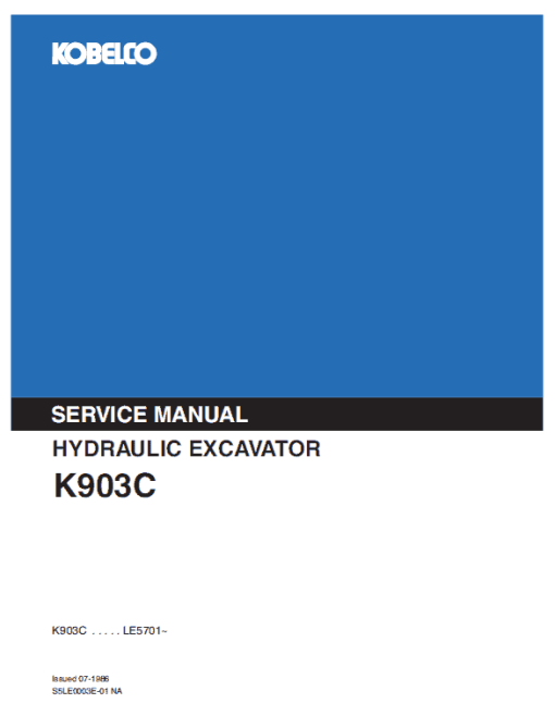 Kobelco K903C Excavator Service Manual