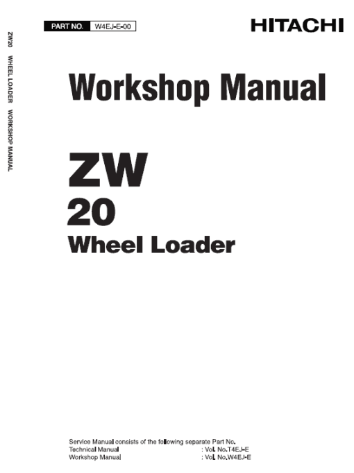 Hitachi ZW20 Wheel Loader Service Repair Manual