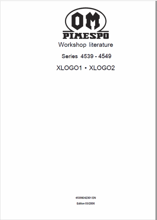 OM PIMESPO XLOGO1 and XLOGO2 Series 4539 - 4549 Order Picker Workshop Repair Manual