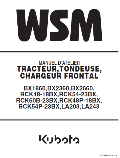 Kubota BX1860, BX2360, BX2660, LA203, LA243 Tractor Loader Manual - Image 2