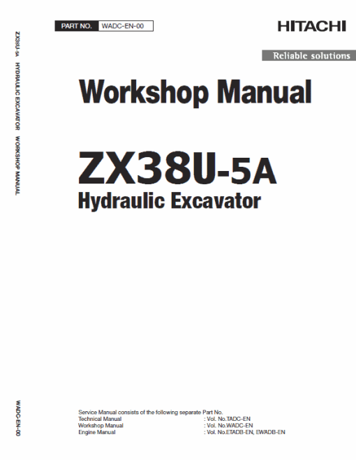 Hitachi ZX38U-5A  Excavator Service Repair Manual