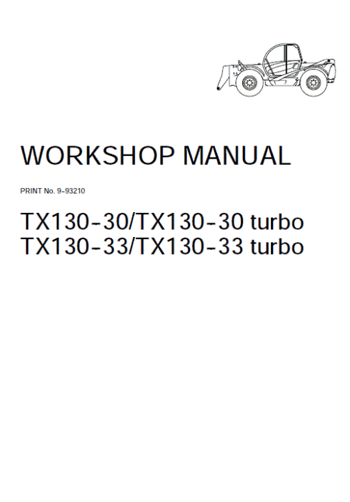 Case TX130-30 and TX130-33 Telescopic Handler Service Manual