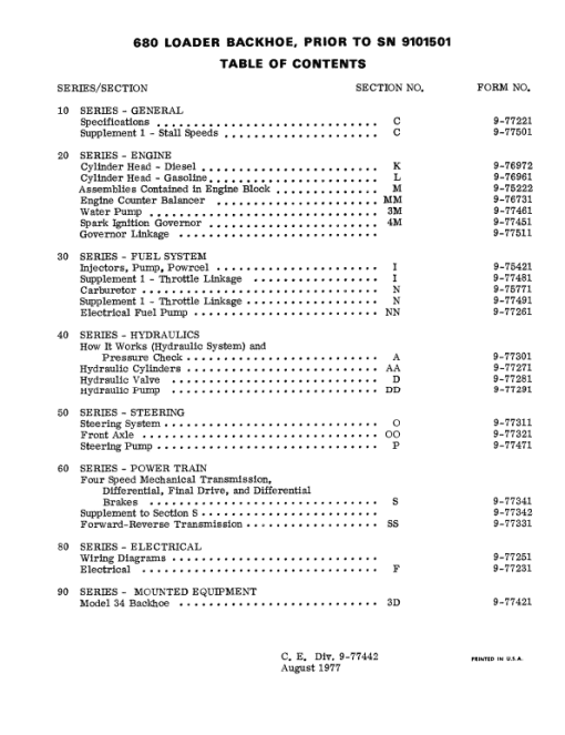 Case 680 Loader Backhoe Service Manual