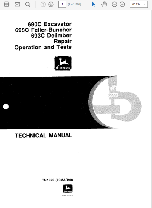 John Deere 690C, 693C Excavator Repair Technical Manual - Image 2