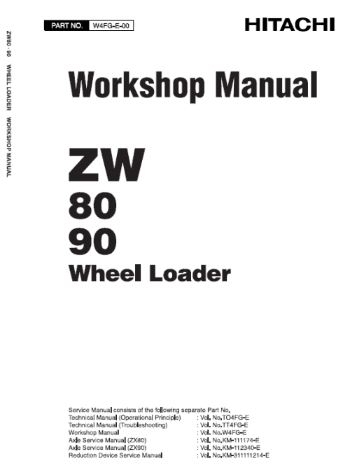 Hitachi ZW80, ZW90 Wheel Loader Service Repair Manual