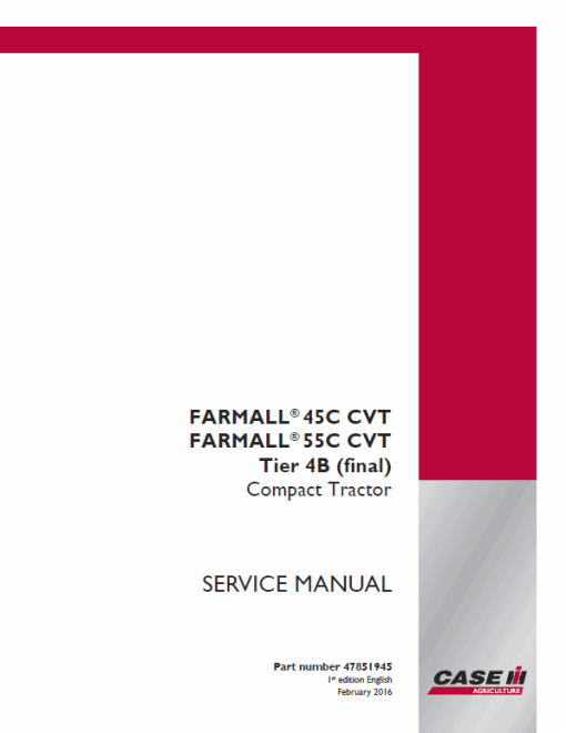 Case Farmall 45C, 55C Tractor Service Manual