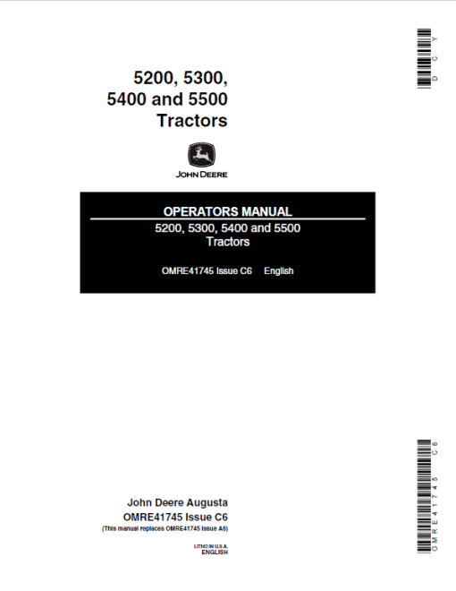 John Deere 5200, 5300, 5400, 5500 Tractors Repair Technical Manual (North America) - Image 2