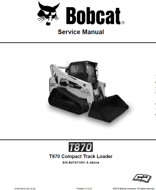 Bobcat T870 Loader Service Manual - Image 2