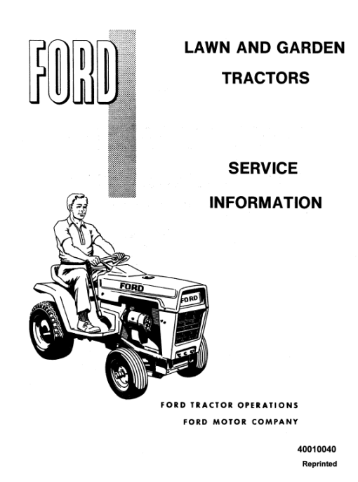 Ford 100, 120, 125, 145, 165, 195 Lawn Tractor Service Manual - Image 4