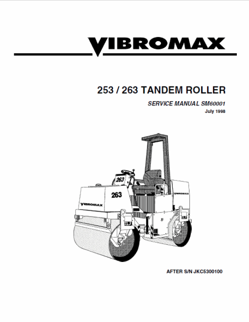 JCB Vibromax 253, 263 Tandum Roller Service Manual