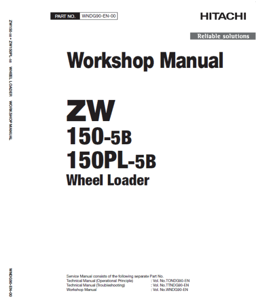 Hitachi ZW150-5B Wheel Loader Service Repair Manual