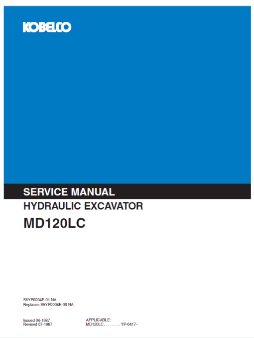 Kobelco MD120LC Excavator Service Manual